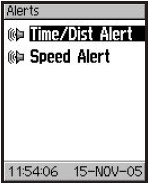 GARMIN Edge 205 alerts