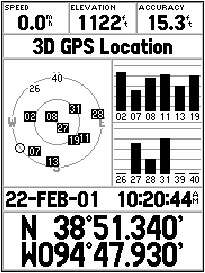 GARMIN GPSMAP76s satellites info