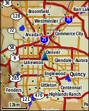 GARMIN etrex 30 - Grundkarte - Beispiel Denver, USA