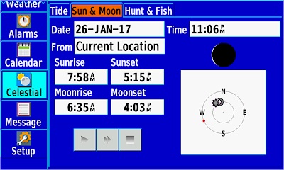 GARMIN GPSMAP 276Cx - Sun and Moon