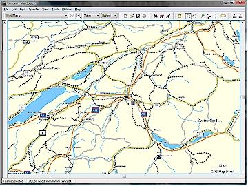 Extract of world map with Bern and vicinity