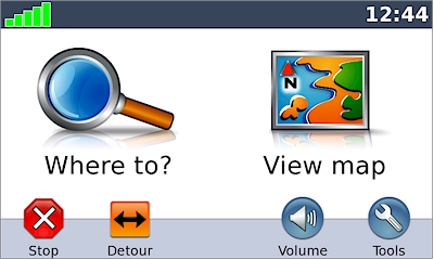 GARMIN Nuvi 5000 - Main Menu