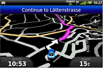 GARMIN nuvifone A50 - Map in Night Mode