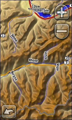GARMIN Oregon 400t base map, example Wallis, Switzerland
