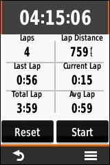GARMIN eTrex Touch 25/35 - Stop watch