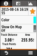 GARMIN eTrex Touch 25/35 - Track summary