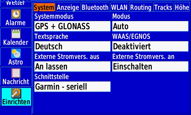 GARMIN GPSMAP 276Cx - Hauptmenu