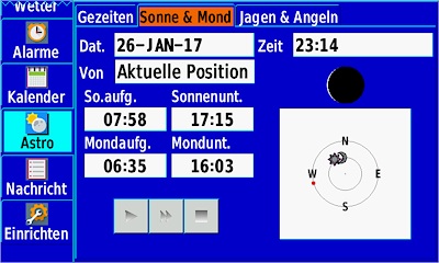 GARMIN GPSMAP 276Cx - Sonne und Mond