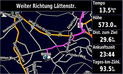 GARMIN GPSMAP 276Cx - Strassenkarte im Nacht-Modus