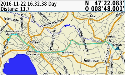GARMIN GPSMAP 276Cx - Zurueckgelegte Wegstrecke (Track) - Karte